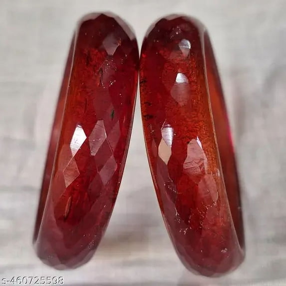Crystal Red Color 2 PCS Crystal Handmade Bangle bracelet For Girls And women