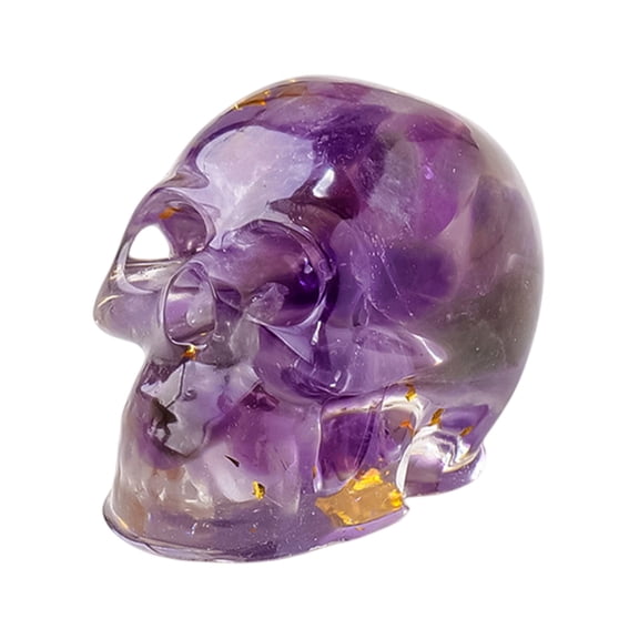 Crystal Resin Skull, Halloween Head Model for Home Decor, Halloween Statue, Human Skull Art Copy, Human Adult Head Bone Model for Halloween Home Office Table Decor Collectible Figurine Gift