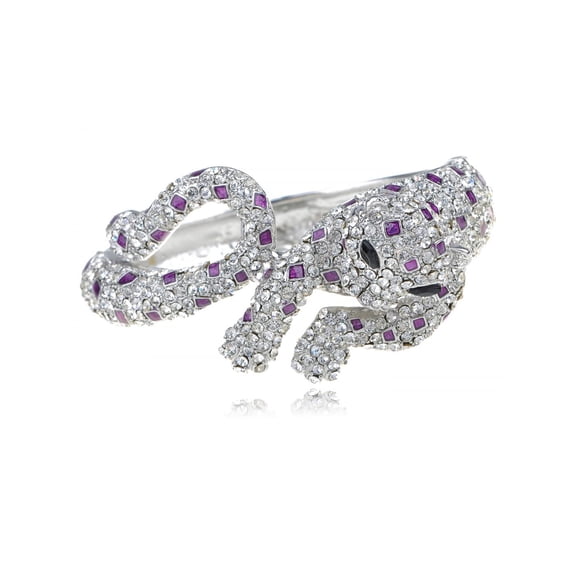 Crystal Rhinestne Royal Painted Spot Leopard Cat Animal Fahsion Bangle Bracelet