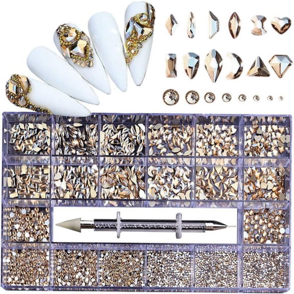 Crystal Rhinestone 3D Diamond Gem Nail Art Decor DIY Jewelry Making - Style 4, 9.4 x 4.8 inch