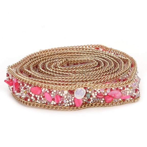 Crystal Rhinestone Band, 1.5cm Width Rhinestone Ribbon,Rhinestone Gravel Ribbon Chain For Clothes Shoes Decoration Accessories