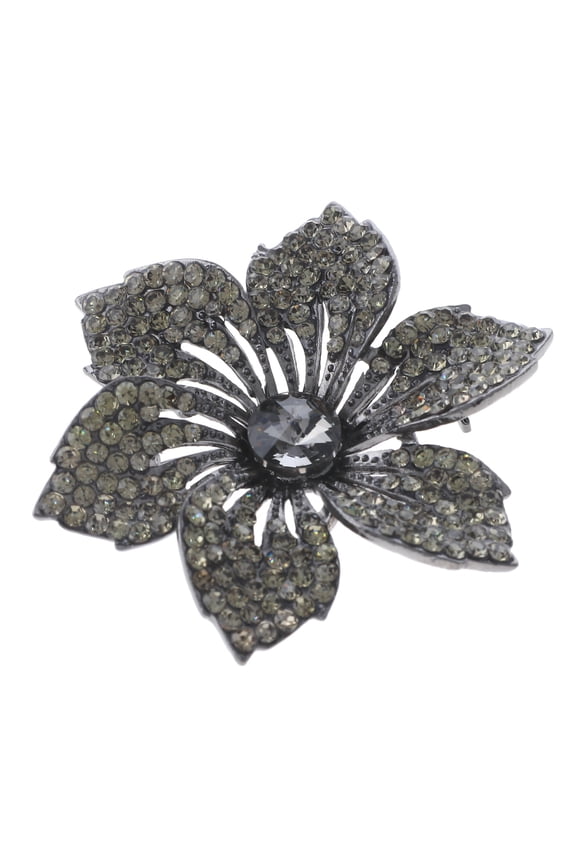Crystal Rhinestone Flower Brooch