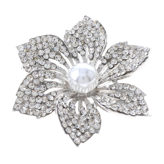 Crystal Rhinestone Flower Brooch