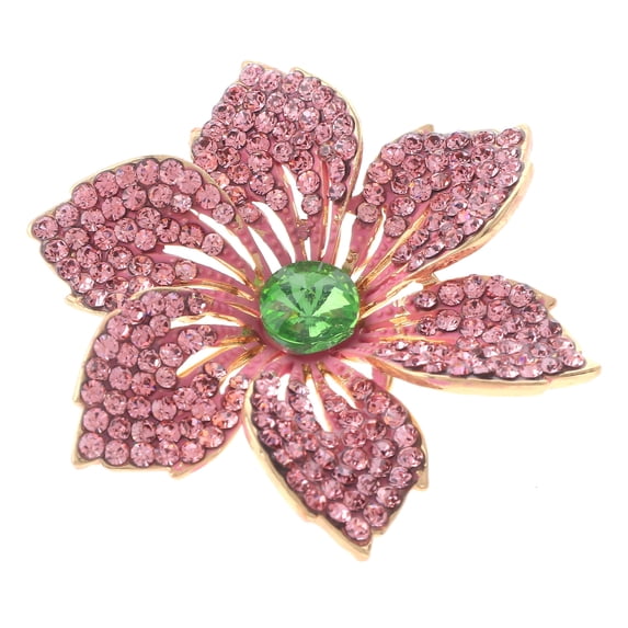 Crystal Rhinestone Flower Brooch