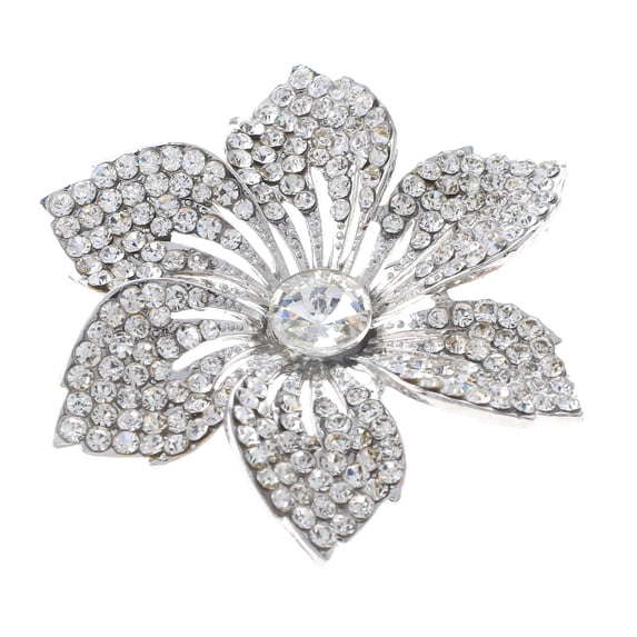 Crystal Rhinestone Flower Brooch