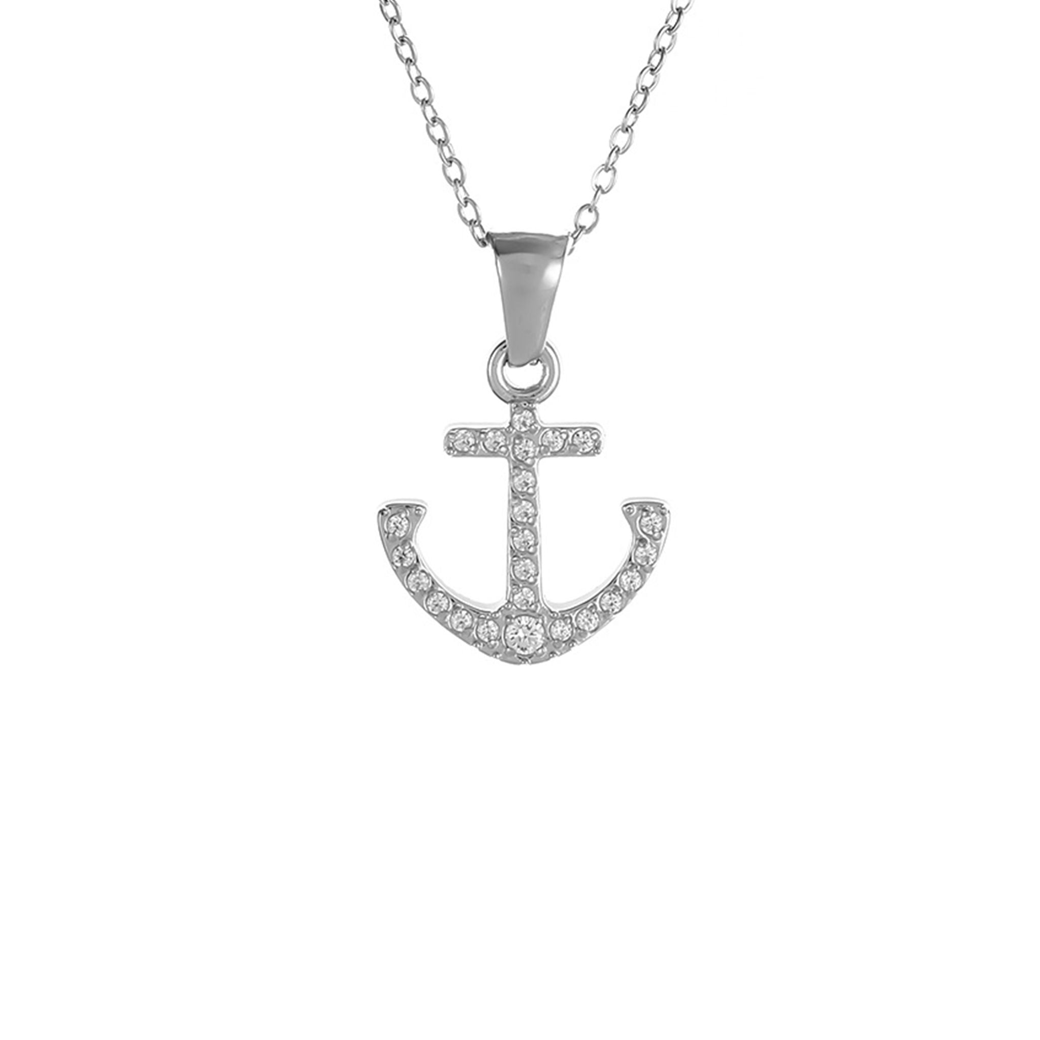 INBLUE Men's Anchor Necklace – Stainless Steel Nautical Pendant With 23-Inch Chain