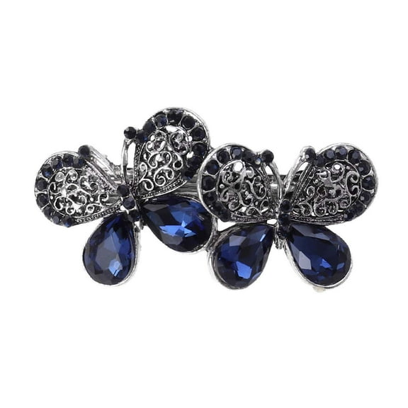 Crystal Rhinestone Hair Clips Shiny Butterfly-shaped Hair Barrettes Elegant Hair Accessory