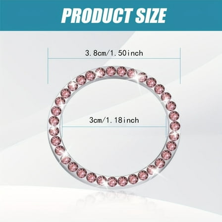 Crystal Rhinestone Ignition Ring for Cars – Self-Adhesive Push Start Button Cover, Universal Bling Trim for Elegant Vehicle Interior Upgrade and Holiday Gift