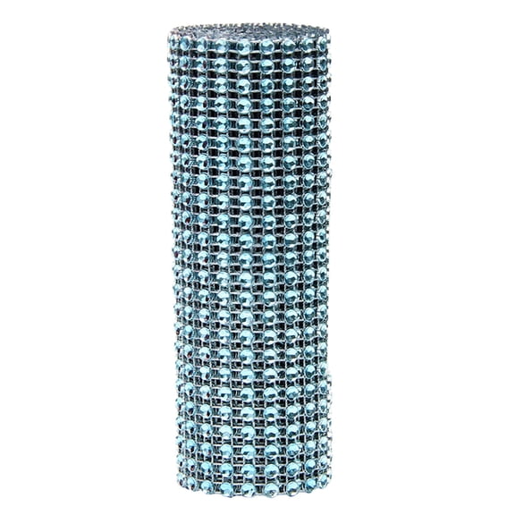 Crystal Rhinestone Ribbon, 24-Row Plastic Shiny Diamond Rhinestone Mesh Wrap Roll for Crafts, Costumes, Wedding Decor, and DIY Embellishments