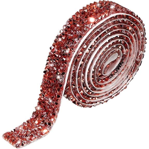 Crystal Rhinestone Ribbon Bling Diamond Ribbon Wrap Roll for Wedding Crafts DIY Resin Rhinestone Ribbons Self Adhesive Crystal Rhinestones Ribbon Stickers Birthday Cakes Decor
