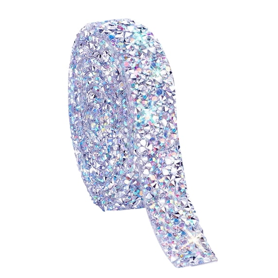 Crystal Rhinestone Ribbon Bling Diamond Ribbon Wrap Roll for Wedding Crafts DIY Resin Rhinestone Ribbons Self Adhesive Crystal Rhinestones Ribbon Stickers Birthday Cakes Decor