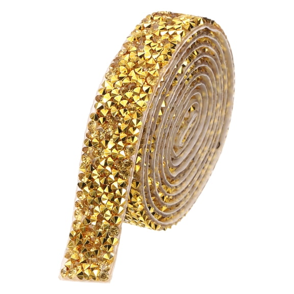 Crystal Rhinestone Ribbon Roll, 1 Yard x 1 Inch Self-Adhesive Rhinestone Strips Silver Pink