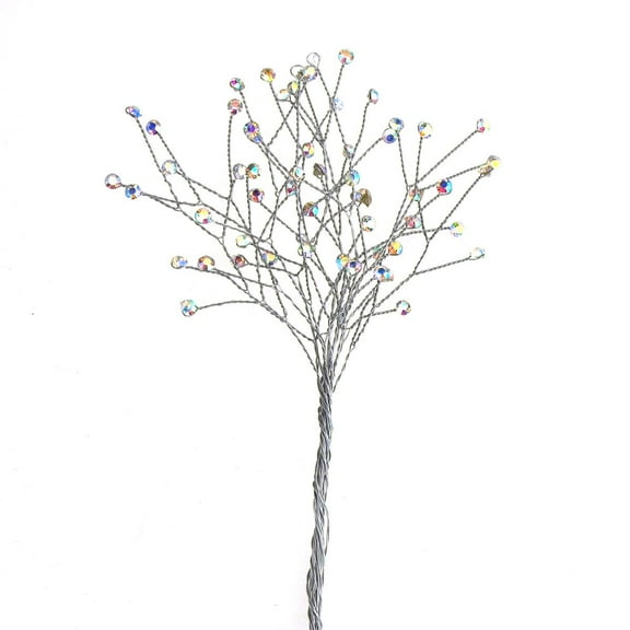 Crystal Rhinestone Spray Branch, 7-1/2-Inch, 12-Count, Iridescent
