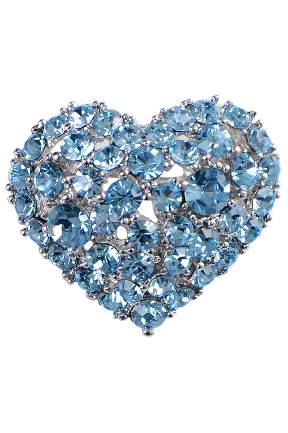 Crystal Rhinestone Valentine Heart Love Brooch Pin