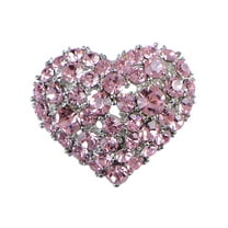 Crystal Rhinestone Valentine Heart Love Brooch Pin