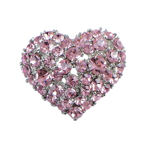 Crystal Rhinestone Valentine Heart Love Brooch Pin
