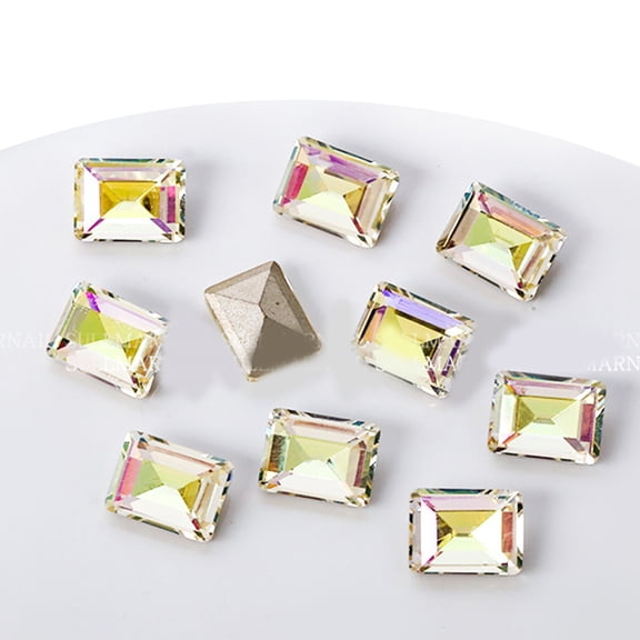 Crystal Rhinestones 10Pcs Pointed Back Nails Crystals Stone for Art Decorations Crafts Accessories