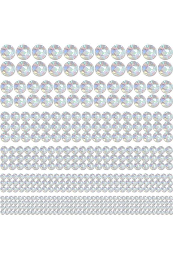 Crystal Rhinestones Stickers, Self Adhesive Face Rhinestones Stick on Bling Gems Jewels Stickers for Hair Face Body Makeup Clothes Shoes Bags DIY Craft, 6 Sizes