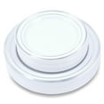 thumbnail image 1 of Crystal Ridge Premium Tableware 60-Piece White with Silver Rim Plastic Plates Set - 30 Dinner Plates & 30 Salad Plates Disposable/Reusable for Party/Holidays/Weddings, 1 of 7
