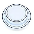 thumbnail image 1 of Crystal Ridge Tableware 60 Pieces White Plastic Disposable Plates - Premium Heavy-Duty 30 Dinner Plates & 30 Salad Plates with Navy Rim Ideal for Party, Birthday and Special Events, 1 of 7