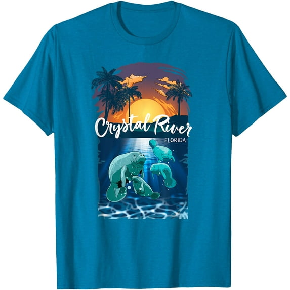 Crystal River Florida Manatees Vacation Souvenir Manatee Softstyle Unisex T-Shirt Men Women Kids,Sapphire Color,Size L
