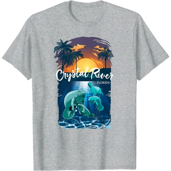 Crystal River Florida Manatees Vacation Souvenir Manatee Softstyle Unisex T-Shirt Men Women Kids,Sport Grey Color,Size M