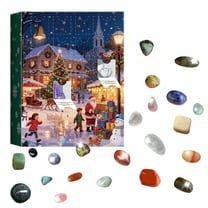 Rock Gemstone Advent Calendar 2025 with 24 Kinds of Natural and Gem Rocks Collection Healing Advent Calendar for Adults Kids Boys Girls Teen Girls Women