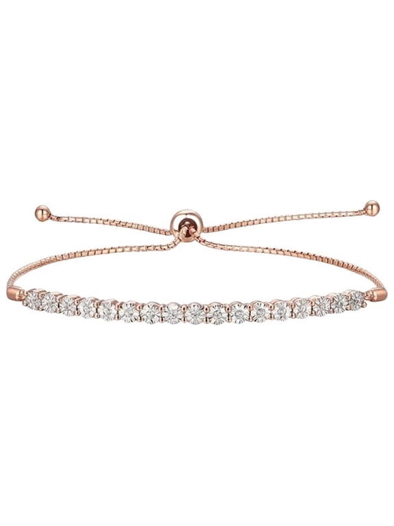 Crystal Rose Gold Slider Tennis Bracelet