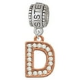thumbnail image 1 of Crystal Rose Gold Tone Initial - D - Sister Charm Bead, 1 of 1
