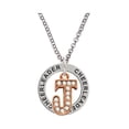 thumbnail image 1 of Crystal Rose Gold Tone Initial - J - Cheerleader Affirmation Ring Necklace, 1 of 1
