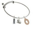 thumbnail image 1 of Crystal Rose Gold Tone Initial - O - Big Sister Heart Expandable Bangle Bracelet, 1 of 1