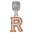 thumbnail image 1 of Crystal Rose Gold Tone Initial - R - Big Sister Charm Bead, 1 of 1
