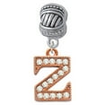 thumbnail image 1 of Crystal Rose Gold Tone Initial - Z - Large Rope with Cross Beads Charm Bead, 1 of 1
