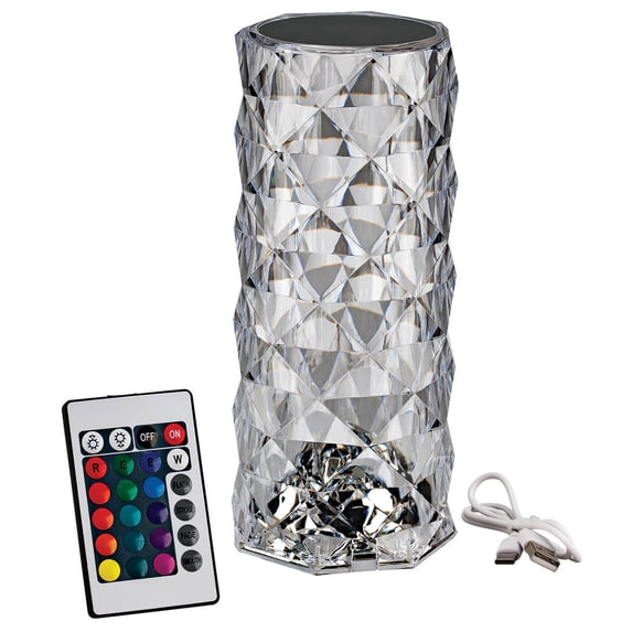 Crystal Rose LED Table Lamp with Remote