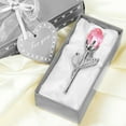 thumbnail image 1 of Crystal Rose Necklace with LED Light and Gift Box, Preserved Flower Jewelry for Valentine's Day and Wedding, Romantic Keepsake Pendant with Eternal Blossom(Pink), 1 of 6