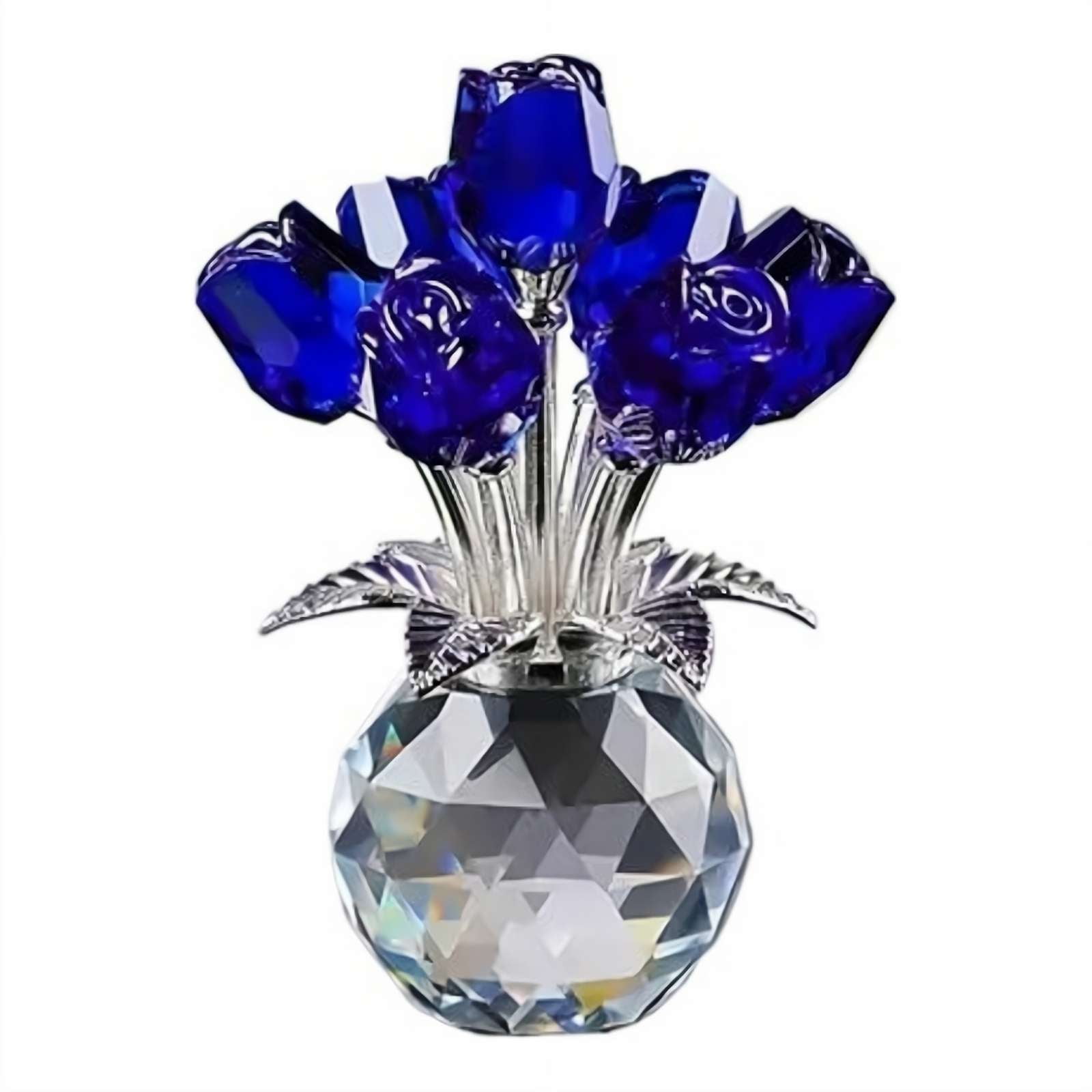Crystal Rose Ornament - Multi-Color 3D Flower Decorative Keepsake for ...