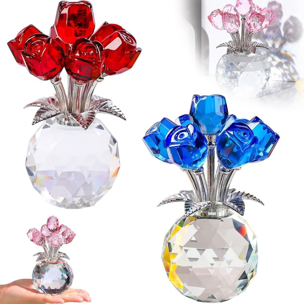 Crystal Rose Ornament - A Timeless Symbol of Elegance and Love, Glass ...