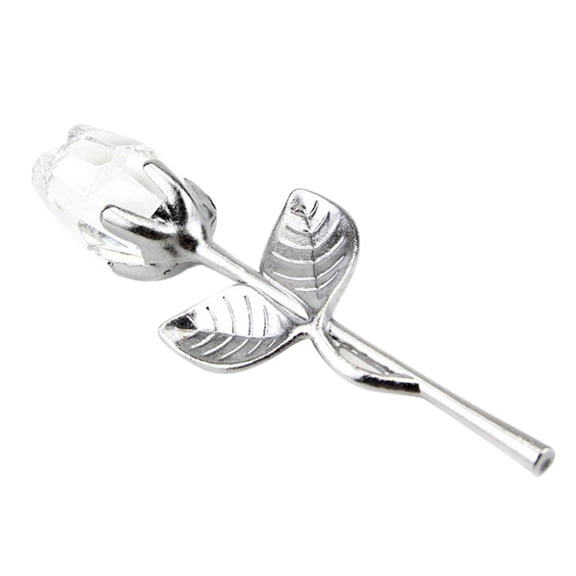 FUEENIRVA Crystal Rose Figurine White Tabletop Adornment for Home Decor