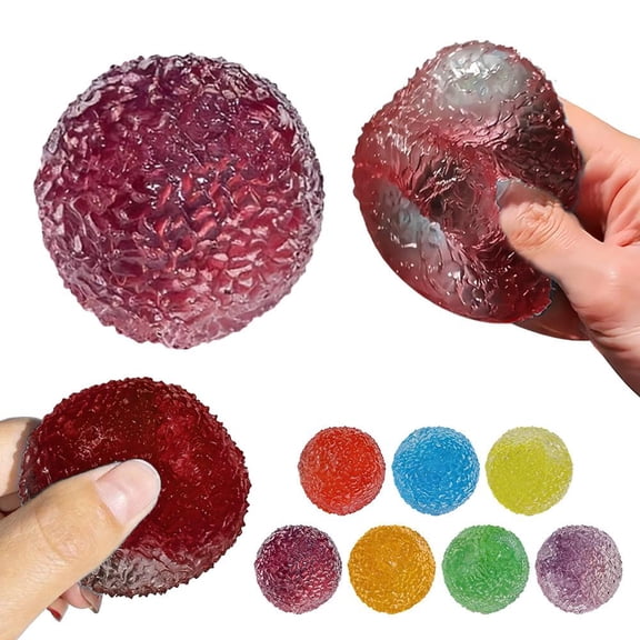 Crystal Round Squis-hies Textured Mini Su-gar-shape Ball, Slow-Rise Squish-ies Soft Ball, Soft Str-ess Relief, Squee-zeToys for Birthday Gift, Party Favors