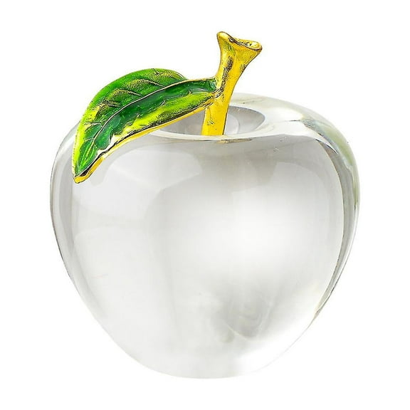 Crystal Sculpture Decor Apple Figurine Table Decor Hand Blown Glass Apples Desktop Ornament For Christmas & Home Decoration