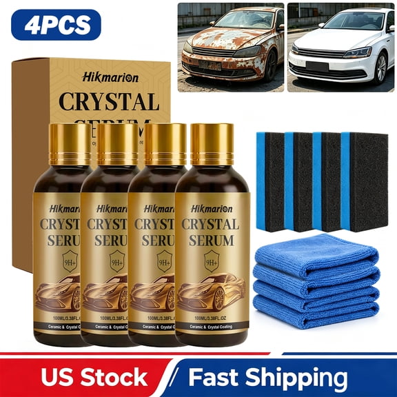 Crystal Serum, Crystal Serum for Cars, Ceramic Car Coating Kit, Advanced Graphene Ceramic Coating for Cars, 9h Graphene Coating for Auto Car Detailing