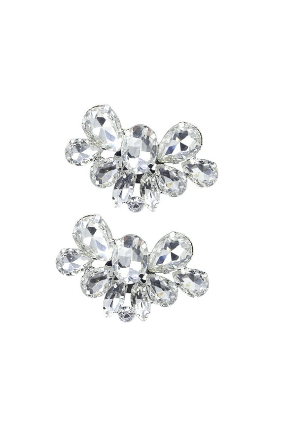 Crystal Shoe Buckle Rhinestone Clips Bridal Wedding Jewelry Accessories Silver