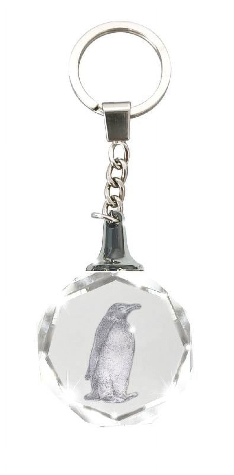Crystal Silhouette Keychain - Penguin by Deluxebase. Glass Dome Key ...