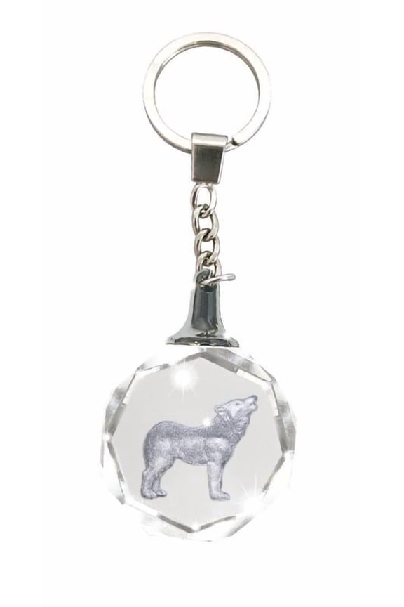Crystal Silhouette Keychain - Wolf by Deluxebase. Unique Crystal Key Holder Gift & Accessory