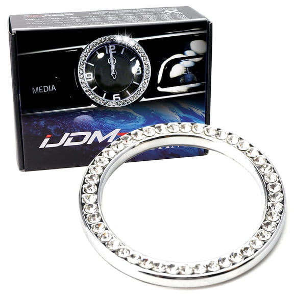 Crystal Silver Chrome Interior Dashboard Analog_Clock Surrounding Decoration Ring Trim For Mercedes W205 C-Class W213 E-Class X205 GLC-Class, etc