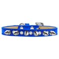 thumbnail image 1 of Crystal & Silver Spikes Dog Collar, Blue Ice Cream - Size 14, 1 of 1
