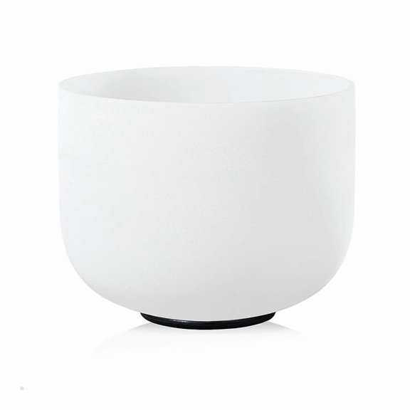 Crystal Singing Bowl 8 Inch 432Hz Quartz Tibetan Bowls Meditation Yoga Healing Sounds Spiritual Chakra By Percussion,1 * Crystal singing bowl 1 * washer 1 * small stick,White