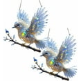 thumbnail image 1 of Crystal Sky Bluebird Stained Art Ornament (8 Inches), Stained Glass Birds for Window, Crystal Acrylic Birds Hanging Suncatcher, Double-Sided Appeal for Window/Indoor/Gardens, 1 of 8