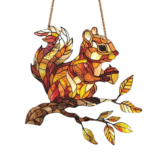 Crystal Sky Stained Glass Art Ornament, Acrylic Bird Sun Catcher Hanging Decoration for Window, Garden, Indoor Home Decor, Diamond Art Bird Window Hanger for Living Room,K