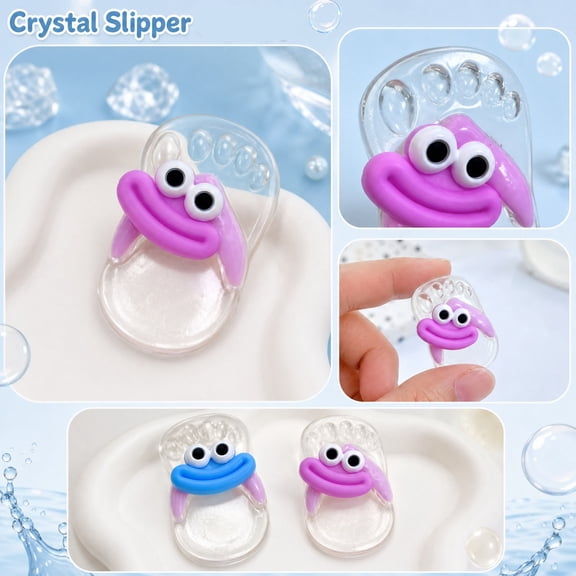 Crystal Slipper Squishy Toys, Transparent TPR Squeeze Stress Relief Toys, Novelty House Shaped Decompression Fidget Toys For Teens And Adults